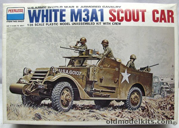 Peerless 1/35 White M3A1 Scout Car - US Army / British Army / Canadian Army / New Zealand Army / Soviet Army, 3507 plastic model kit